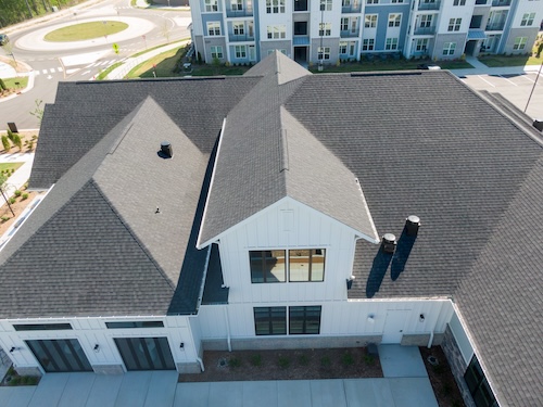 Drone Image of New Roof on Home | Rolox Home Services LLC