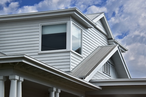 Close Up of New Siding and Roof on Home | Rolox Home Services LLC