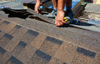 Repairing,Of,Roof,By,Cutting,Felt,Or,Bitumen,Shingles,During